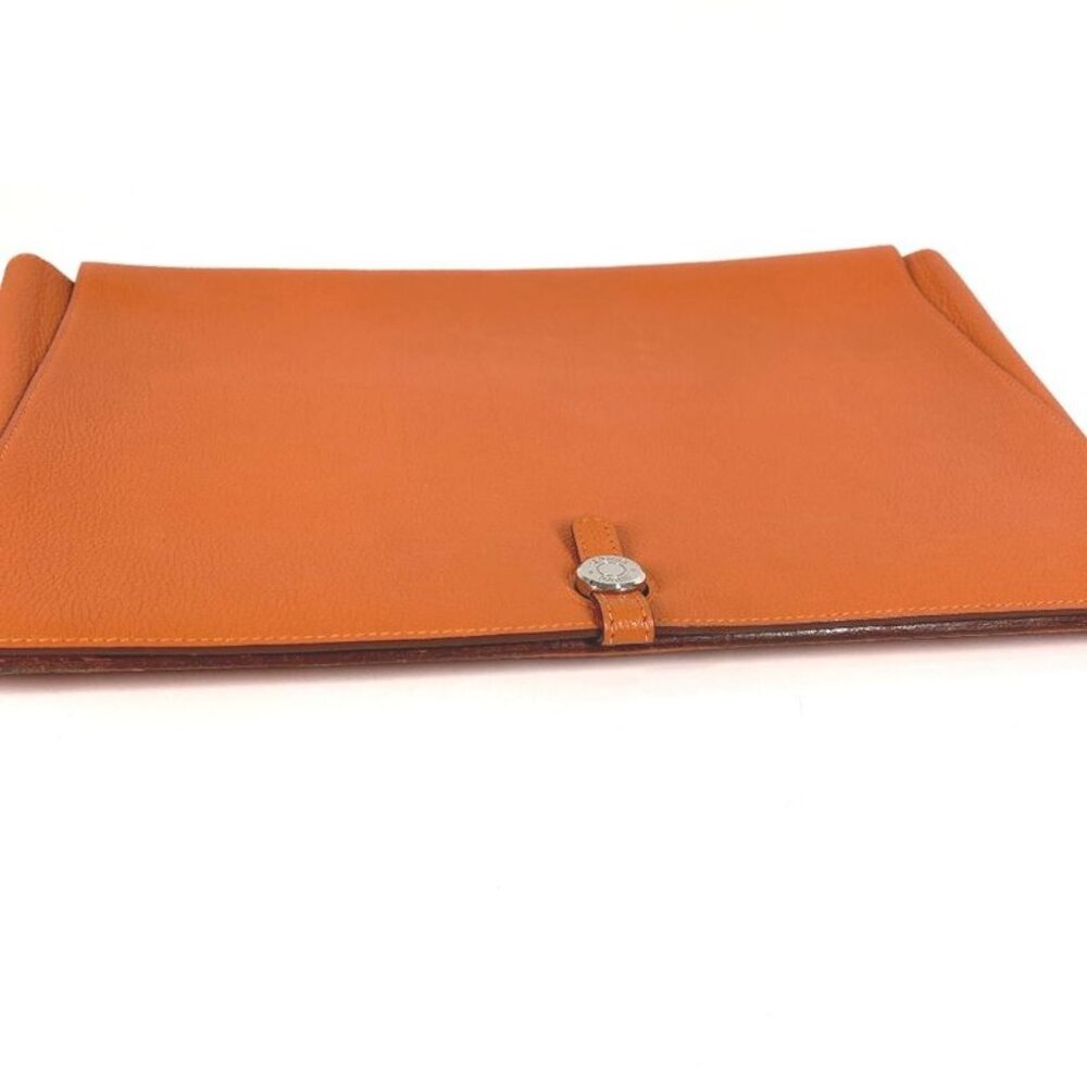 Hermes Clutch Bag Dogon Meeting Taurillon Clemence Orange - Picture 5 of 9